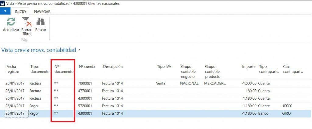 Vista Previa Movimientos Contables en Microsfot Dynamics NAV